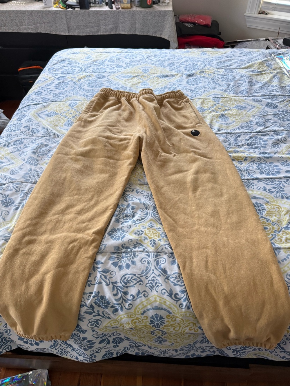Stussy 8 Ball Men's Fleece Sweatpants in Beige